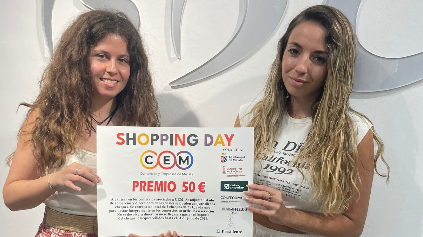 CEM premia a los ganadores del sorteo con cheques regalo para impulsar el comercio local en Mislata